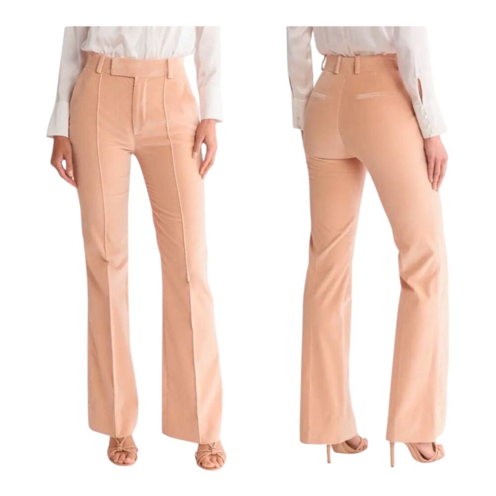 Frame Pants The Slim Stacked Velvet Trousers Blush Pink size 4
